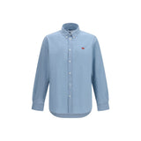 Maison Kitsuné Profile Fox Blue Cotton Shirt for Men