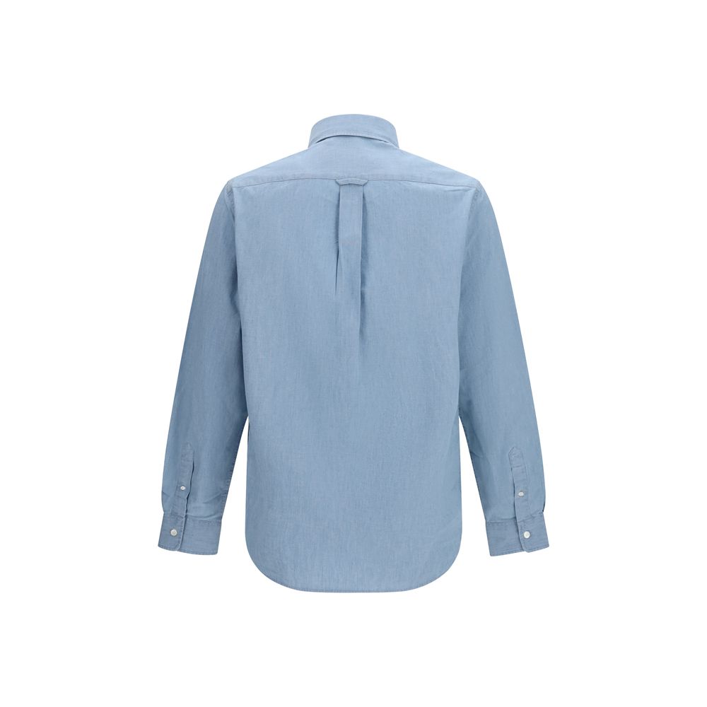 Maison Kitsuné Profile Fox Blue Cotton Shirt for Men