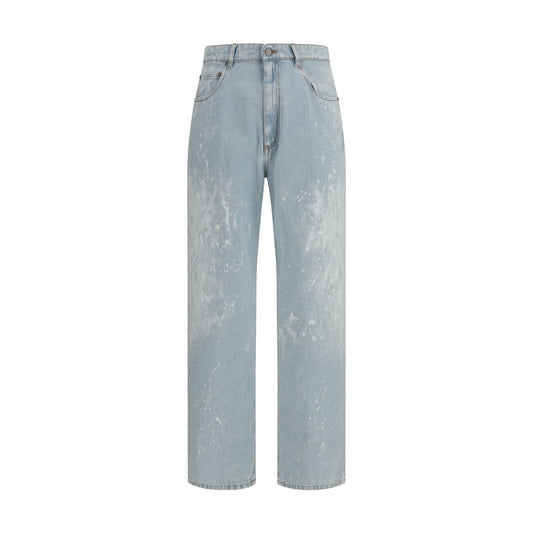 MM6 Blue Cotton Straight-Leg Jeans for Men