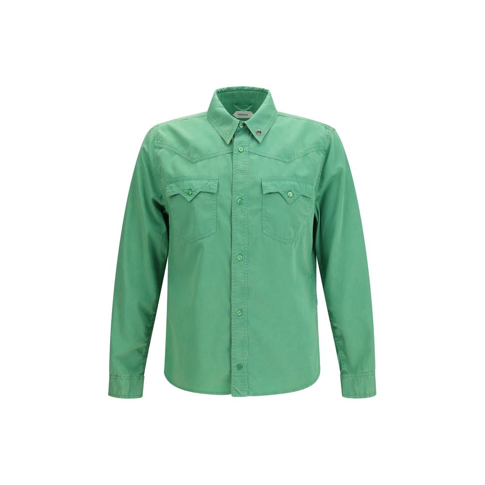 Versace Bicolor Cotton Shortsleeve Shirt - IT50 | L