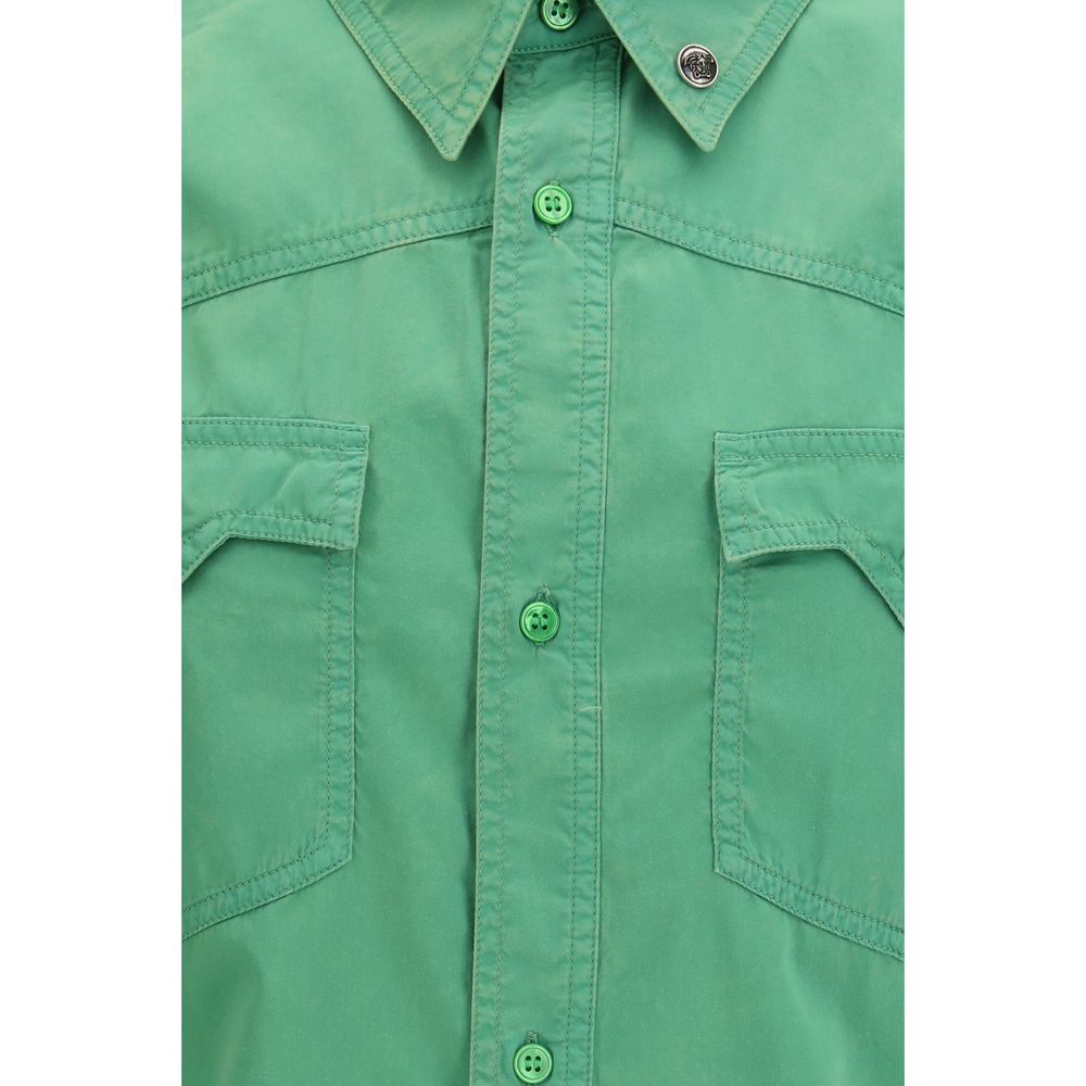 Versace Bicolor Cotton Shortsleeve Shirt - IT50 | L