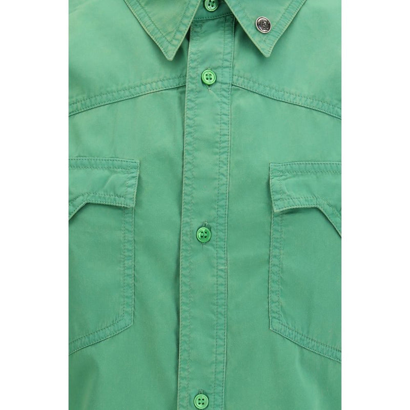Versace Bicolor Cotton Shortsleeve Shirt - IT50 | L