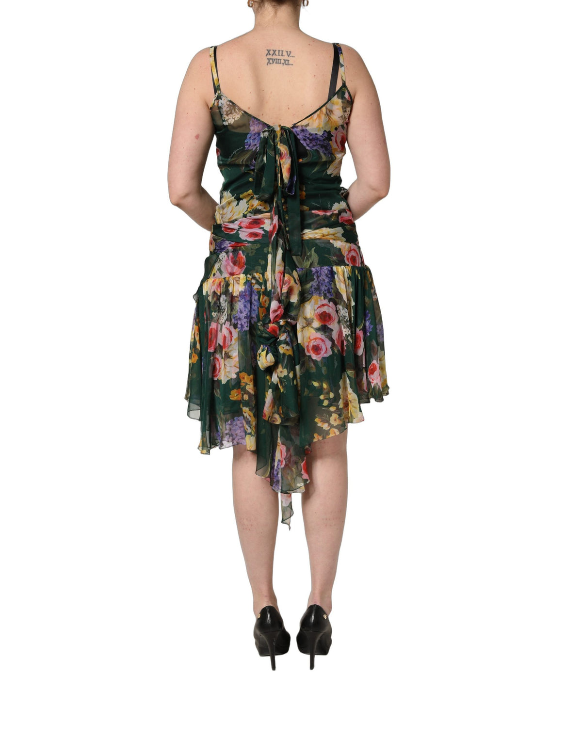 Dolce & Gabbana Multicolor Floral Print Sleeveless Mini Dress