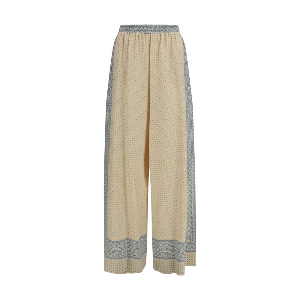 Ermanno Scervino Beige Silk Casual Pants for Women