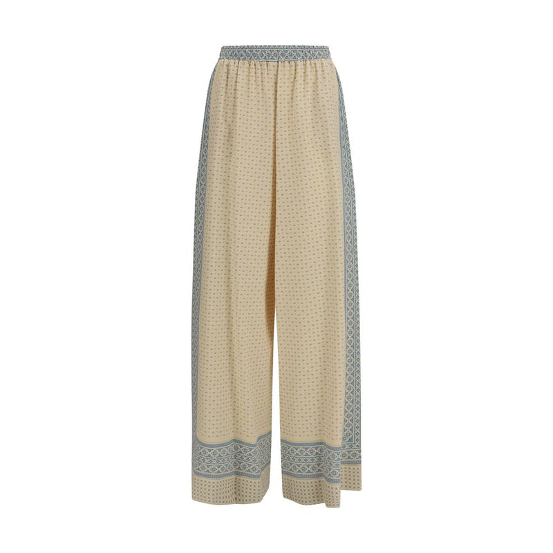 Ermanno Scervino Beige Silk Casual Pants for Women