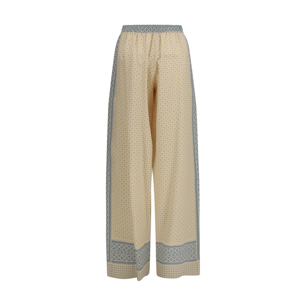 Ermanno Scervino Beige Silk Casual Pants for Women