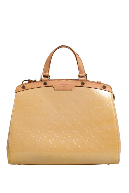 Louis Vuitton Monogram Vernis Brea MM Handbag in Beige Poudre