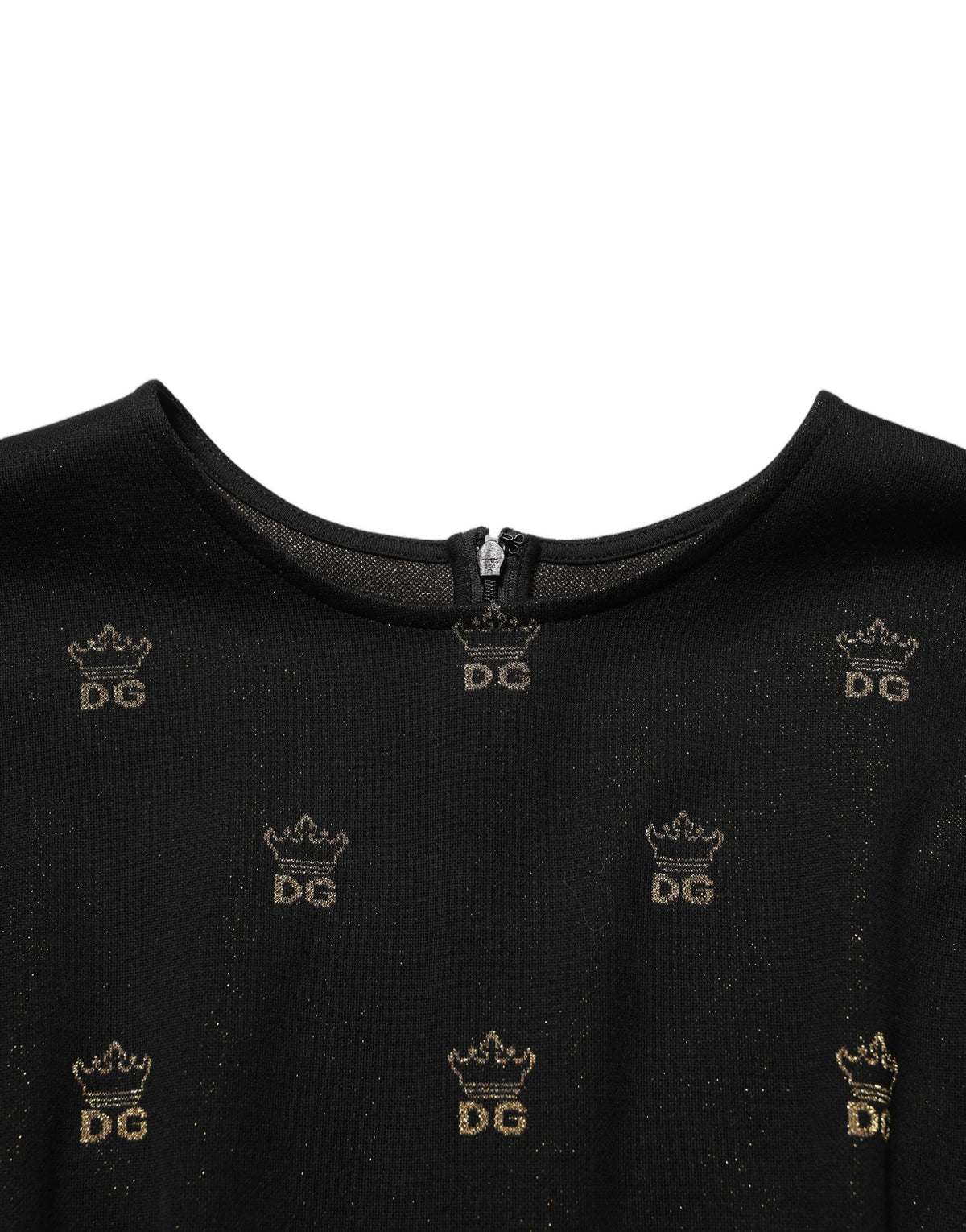 Dolce & Gabbana Black DG Crown Short-Sleeve Sheath Dress