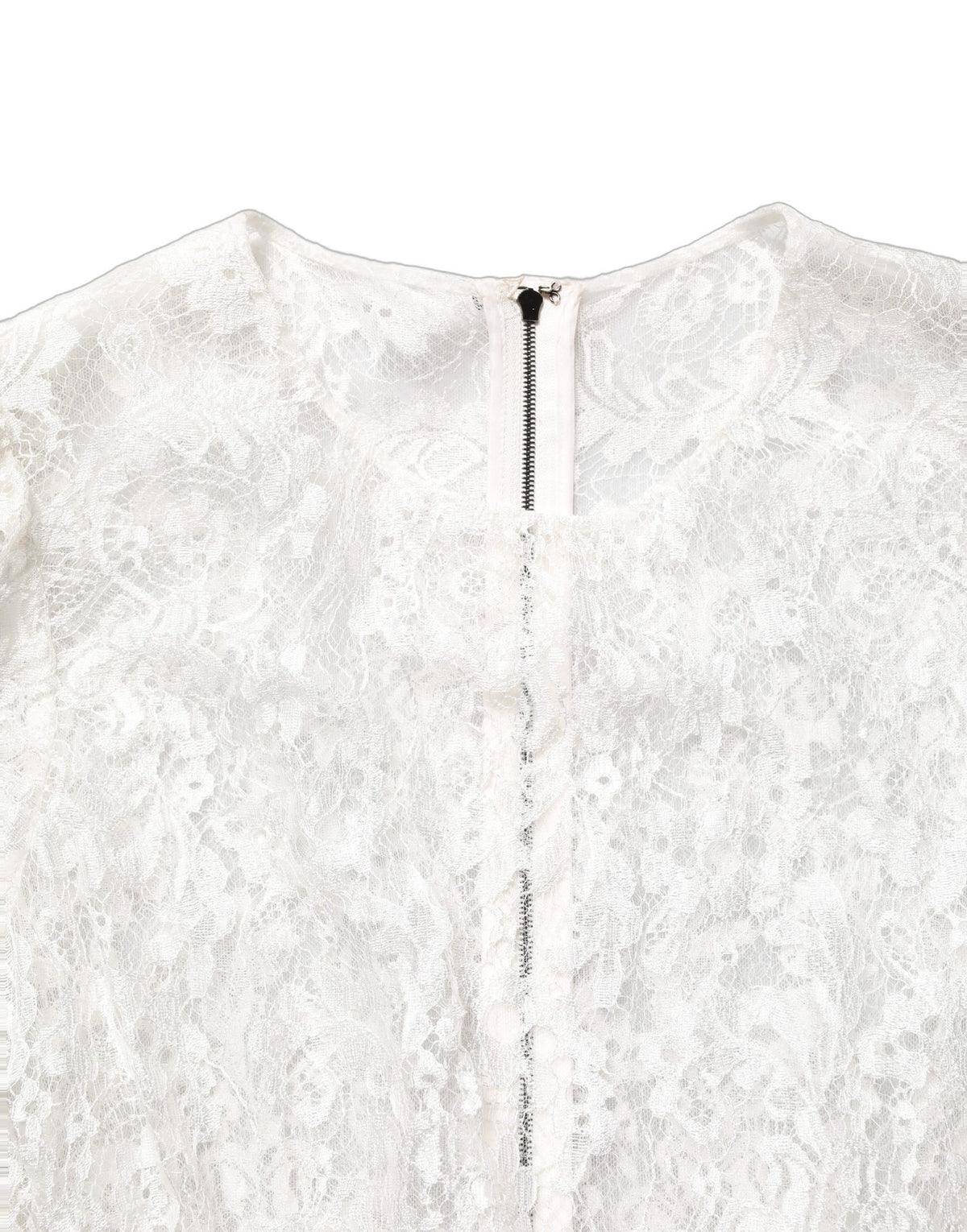 Dolce & Gabbana White Lace Top Black Skirt Sheath Dress