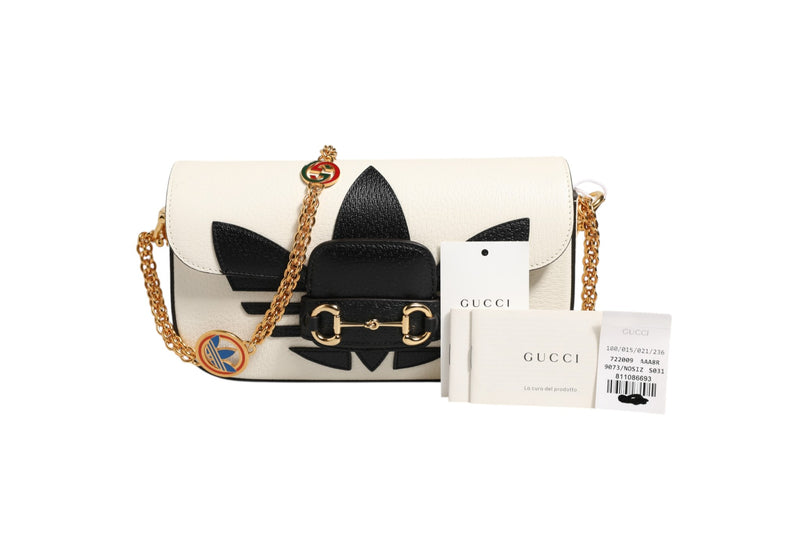 Gucci x Adidas Horsebit 1955 Shoulder Bag Black/White