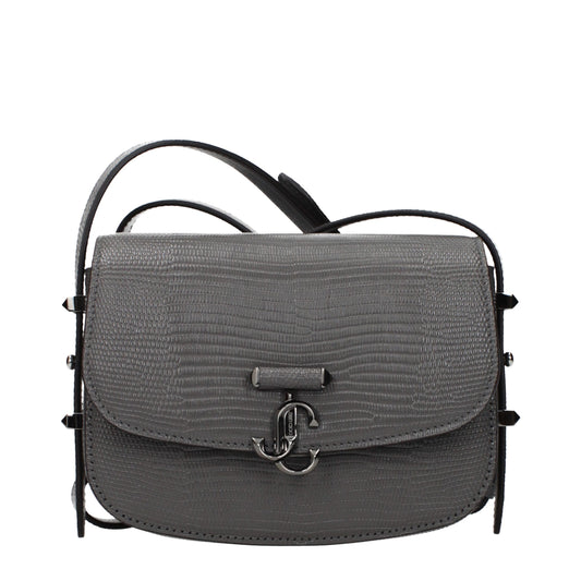 Jimmy Choo Gray Leather Shoulder Bag - Stylish & Versatile