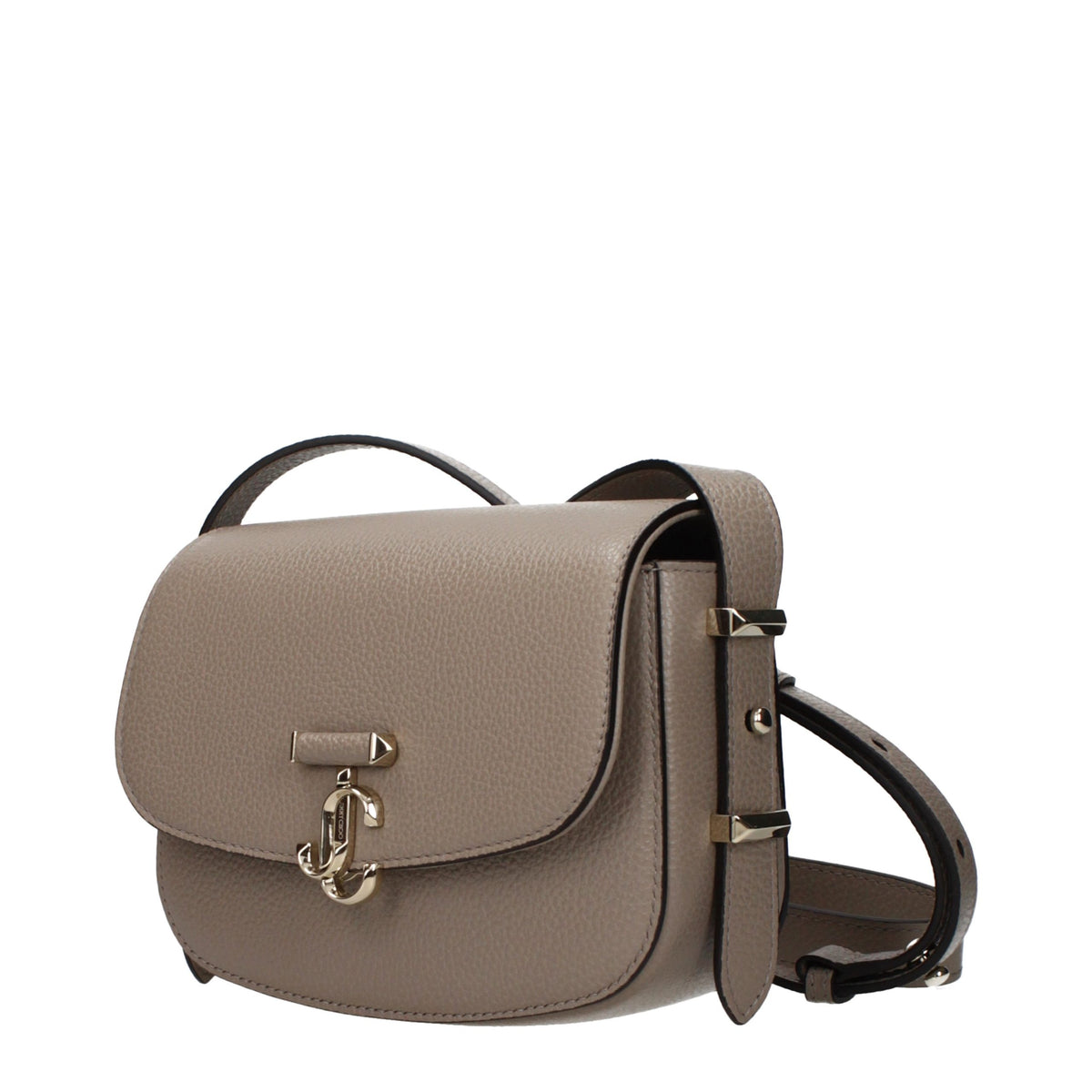 Sac à bandoulière en cuir gris Jimmy Choo