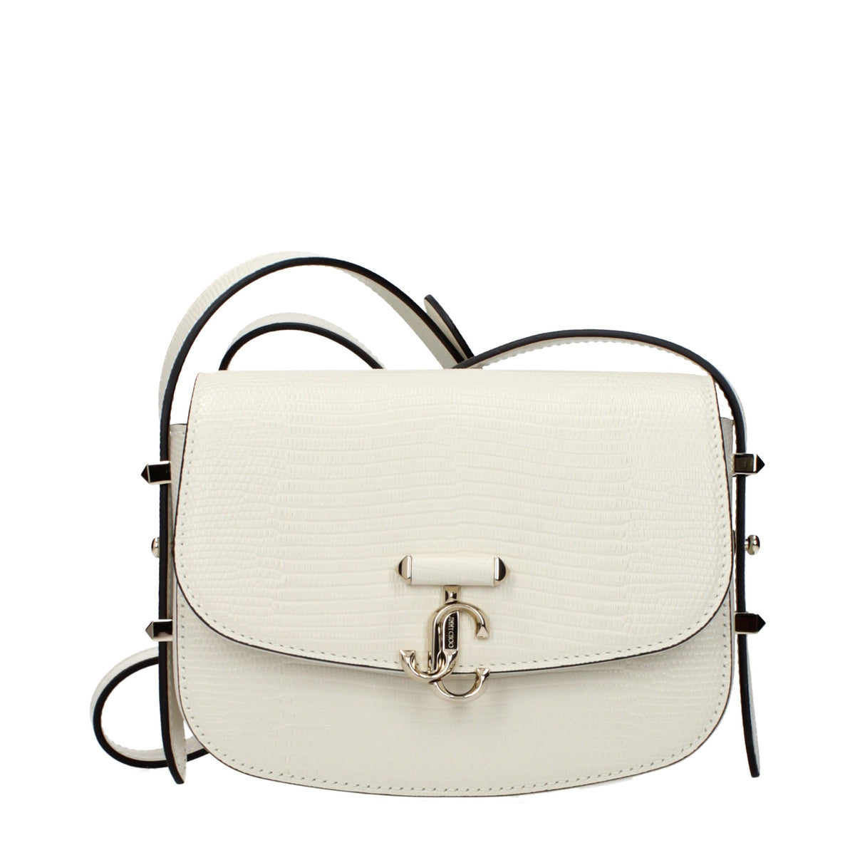 Sac à bandoulière en cuir blanc Jimmy Choo