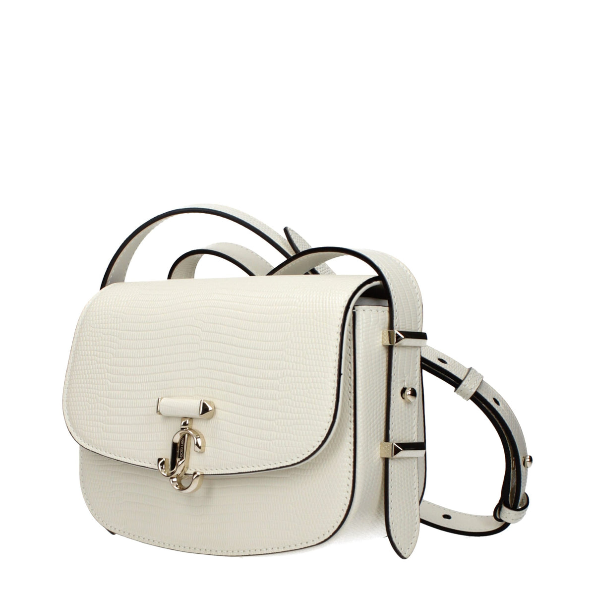 Sac à bandoulière en cuir blanc Jimmy Choo
