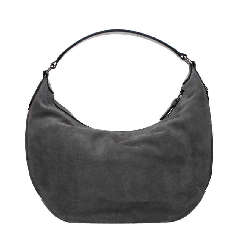 Sac à bandoulière en cuir gris Jimmy Choo