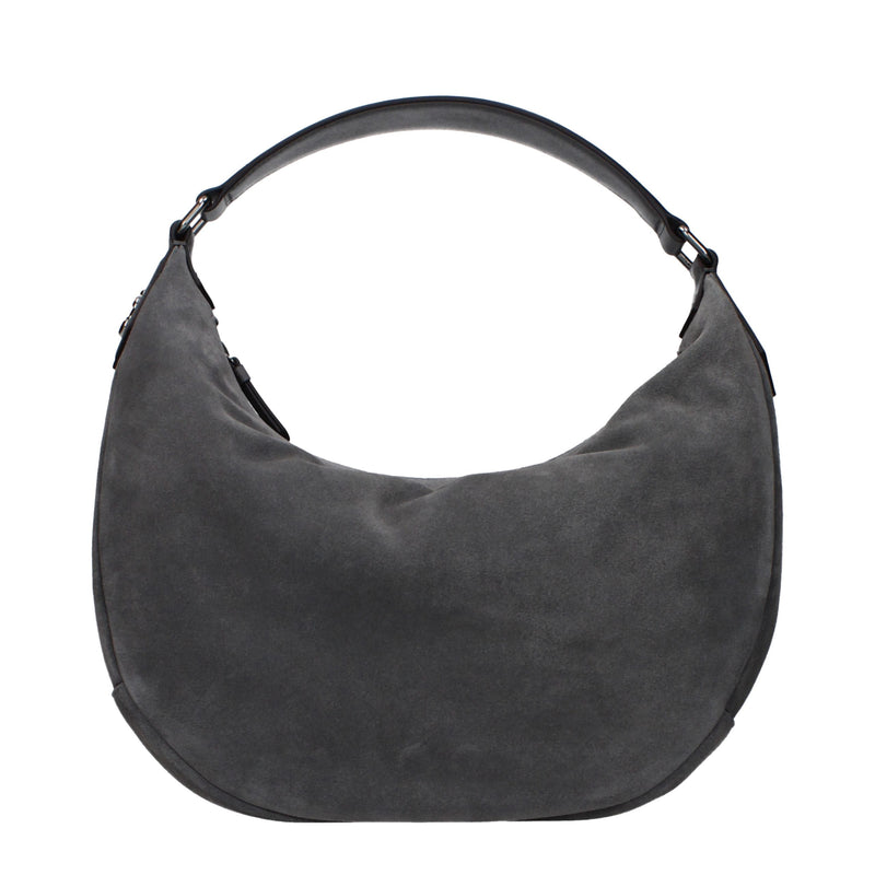 Sac à bandoulière en cuir gris Jimmy Choo