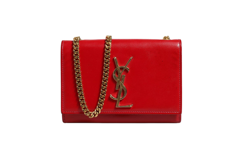 Saint Laurent Kate Red Leather Crossbody Bag - Preloved