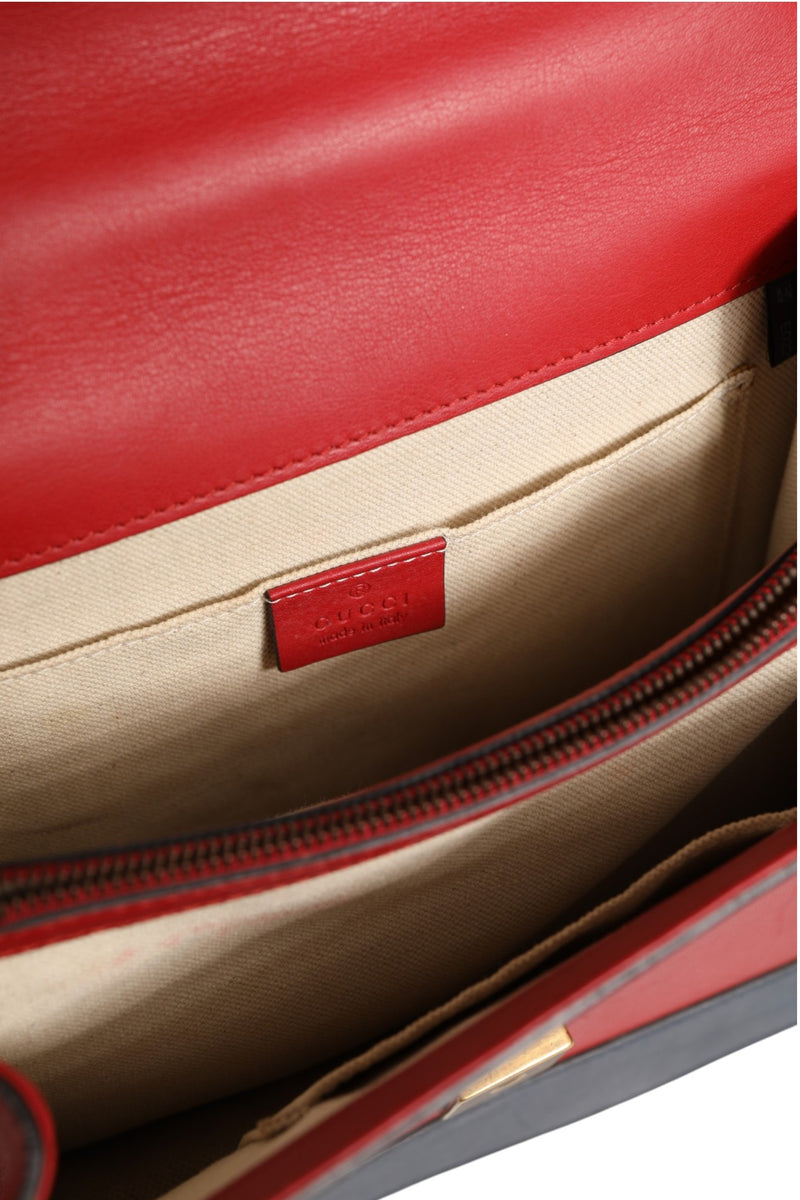 Gucci Dionysus Bamboo Medium Top Handle Bag - White Blue Red