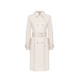 Herno Women's White Cotton Double-Breasted Coat