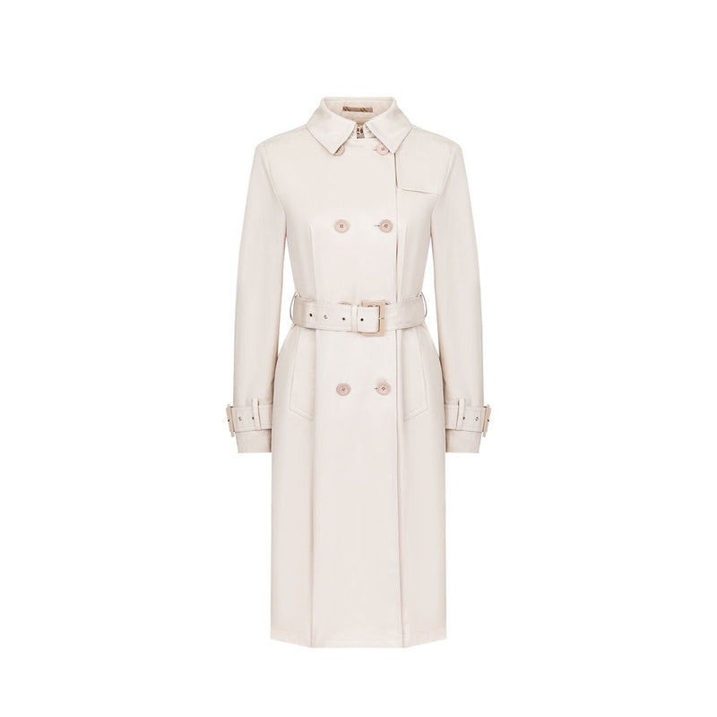 Herno Women's White Cotton Double-Breasted Coat