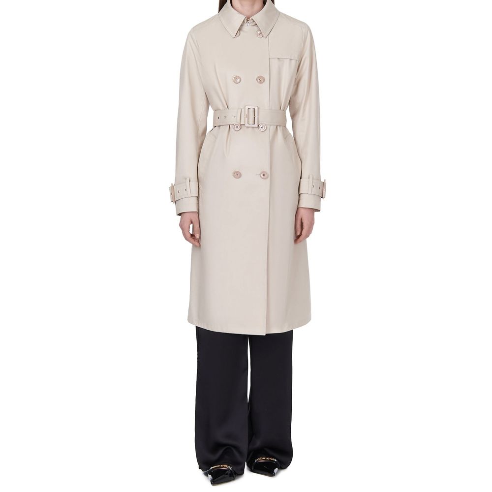 Herno Women's White Cotton Double-Breasted Coat