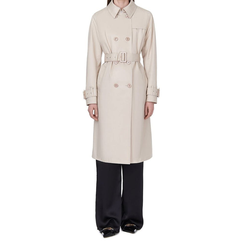 Herno Women's White Cotton Double-Breasted Coat