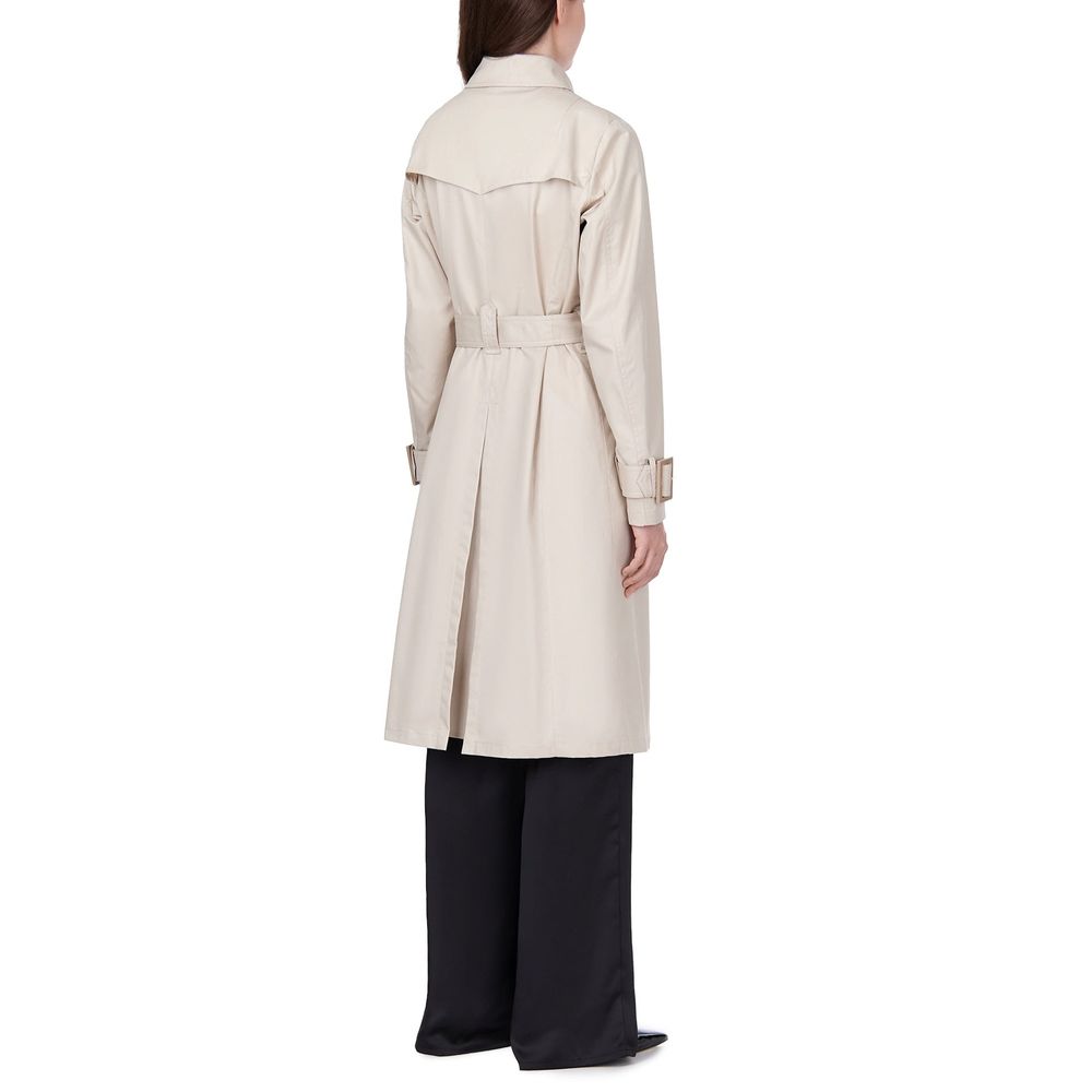 Herno Women's White Cotton Double-Breasted Coat