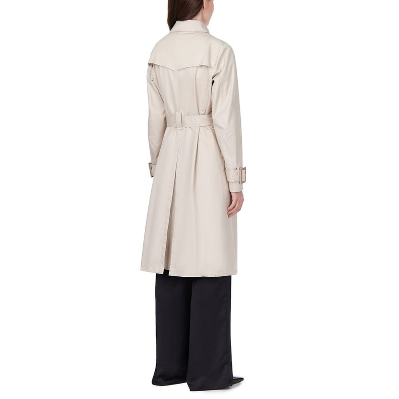 Herno Women's White Cotton Double-Breasted Coat