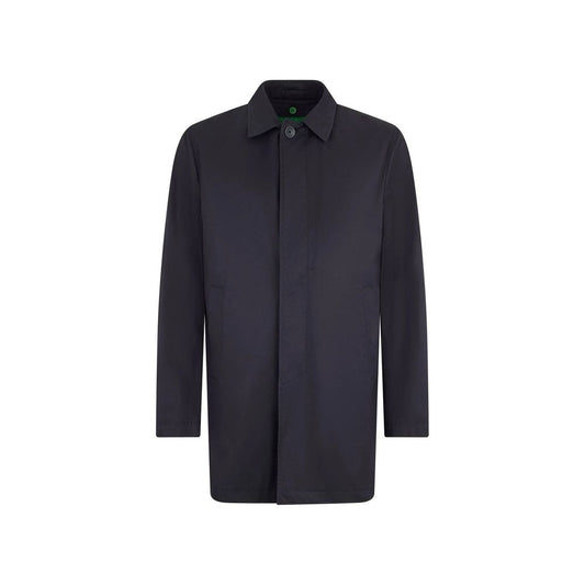 Herno Black Cotton Coat for Men