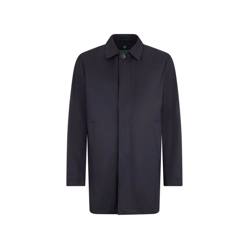 Herno Black Cotton Coat for Men