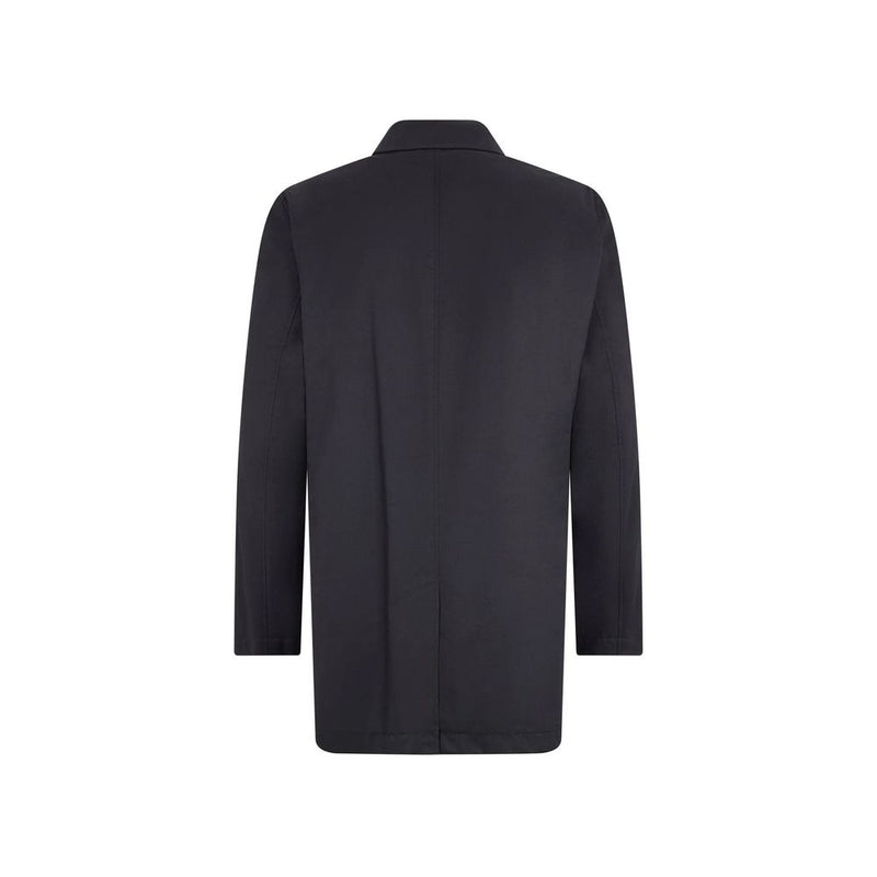 Herno Black Cotton Coat for Men