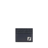 Fendi Squared Blue Leather Card Holder
