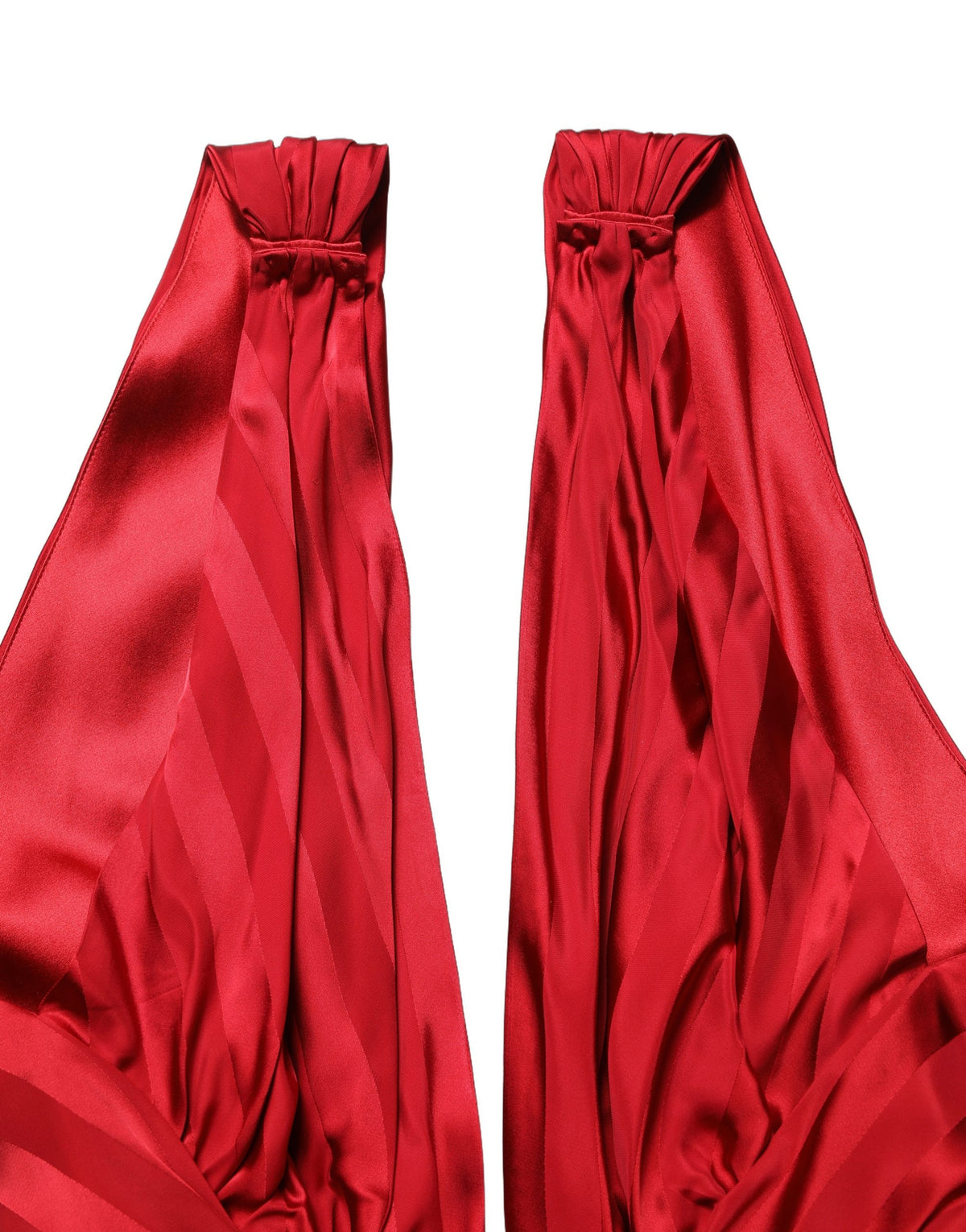 Dolce & Gabbana Red Plunging Halter Neck Draped Jumpsuit Dress