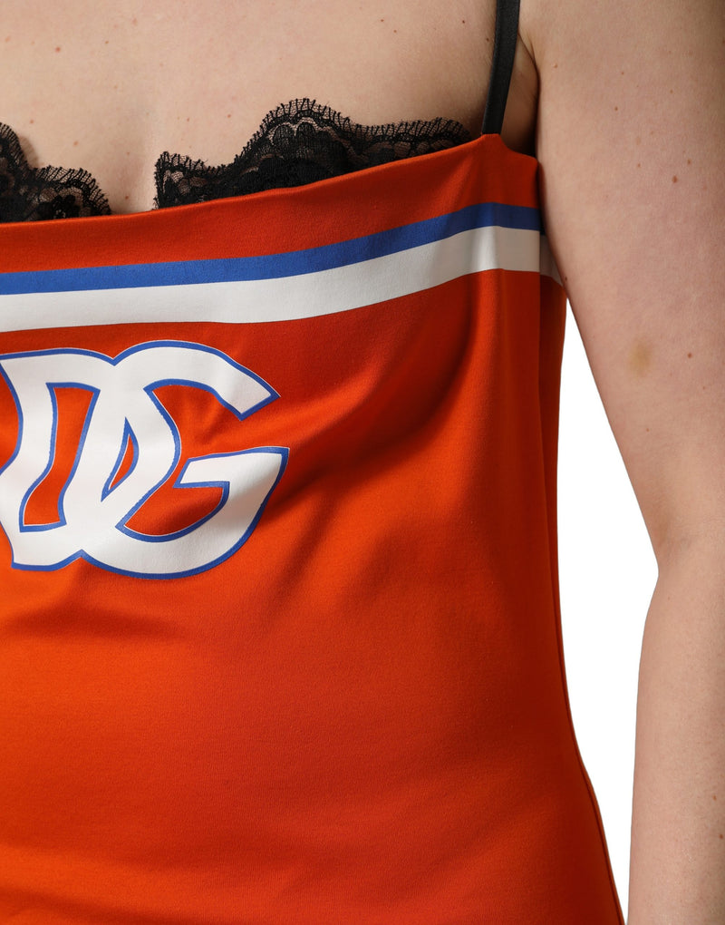 Dolce & Gabbana Orange Superbowl Football Inspired Mini Dress
