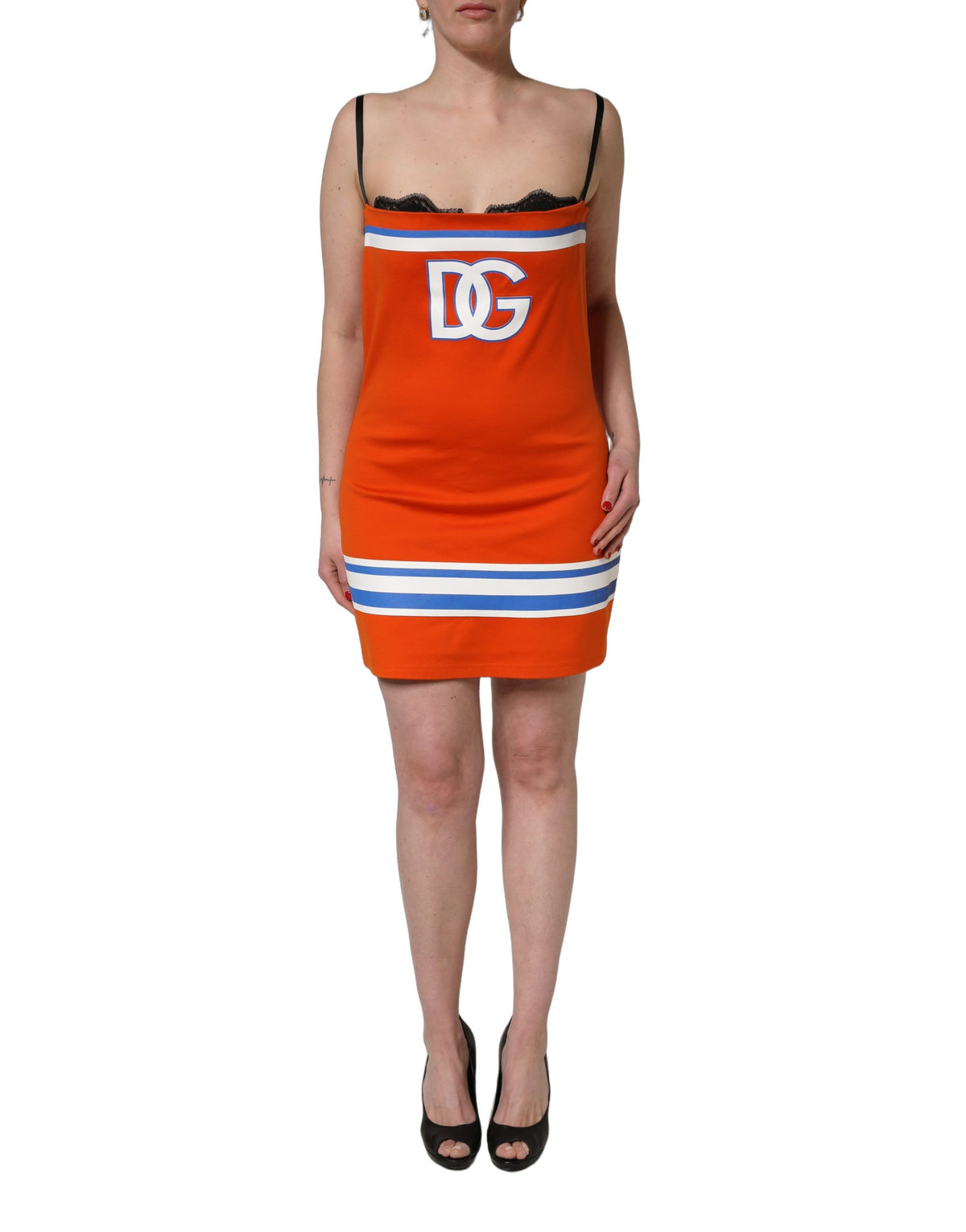 Dolce & Gabbana Orange Superbowl Football Inspired Mini Dress