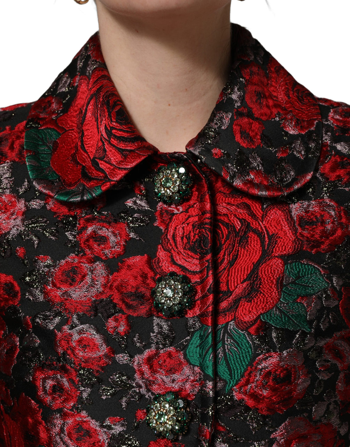 Dolce & Gabbana Multicolor Floral Brocade Button Blazer Jacket