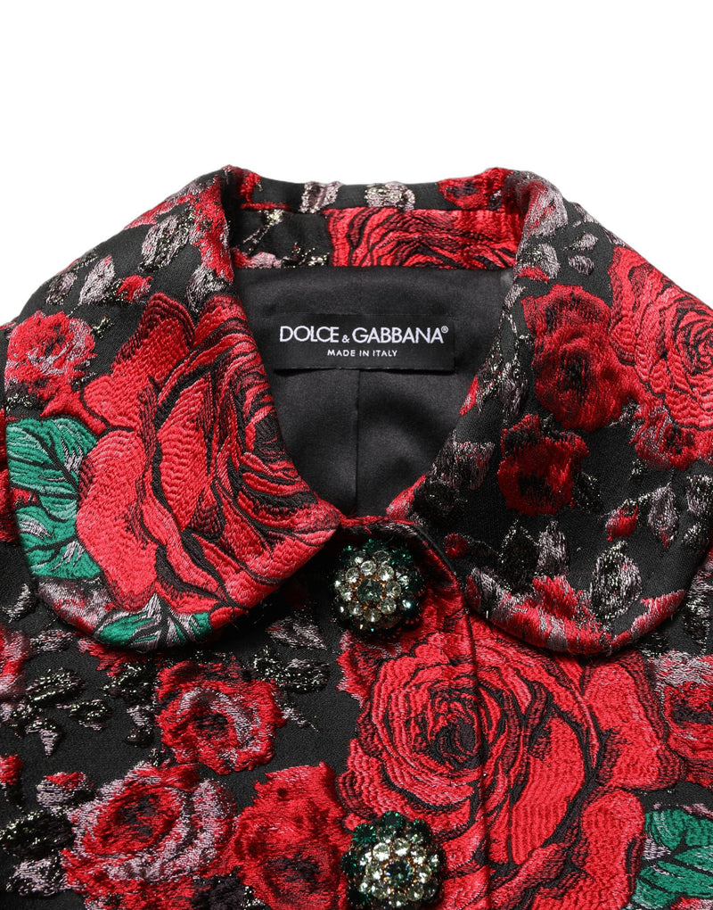 Dolce & Gabbana Multicolor Floral Brocade Button Blazer Jacket
