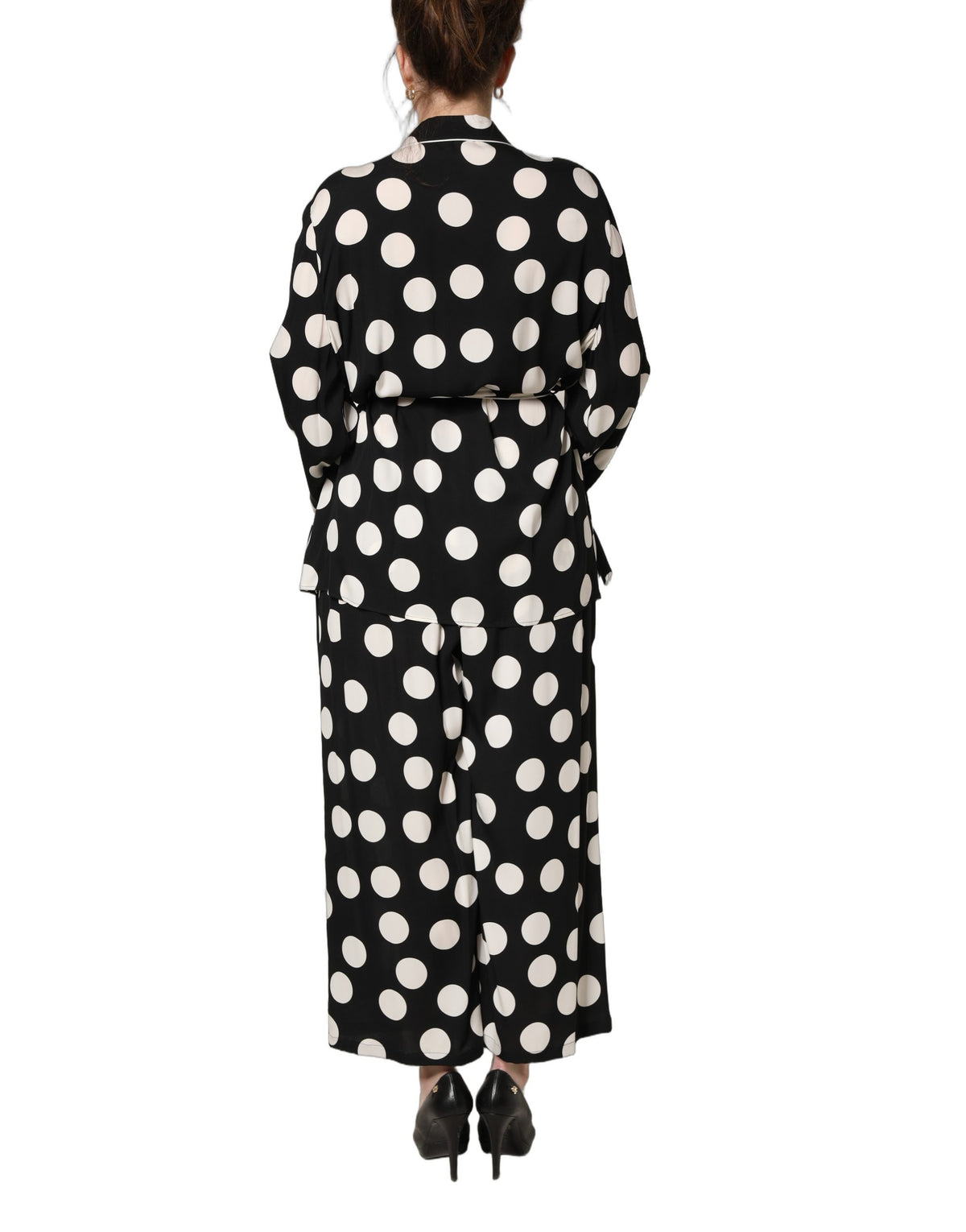 Dolce & Gabbana Black and White Polka Dot Pajama Set