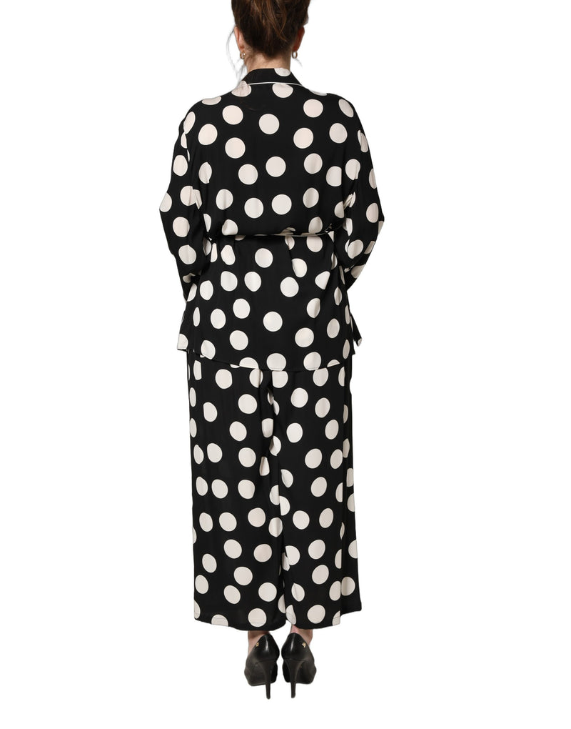 Dolce & Gabbana Black and White Polka Dot Pajama Set