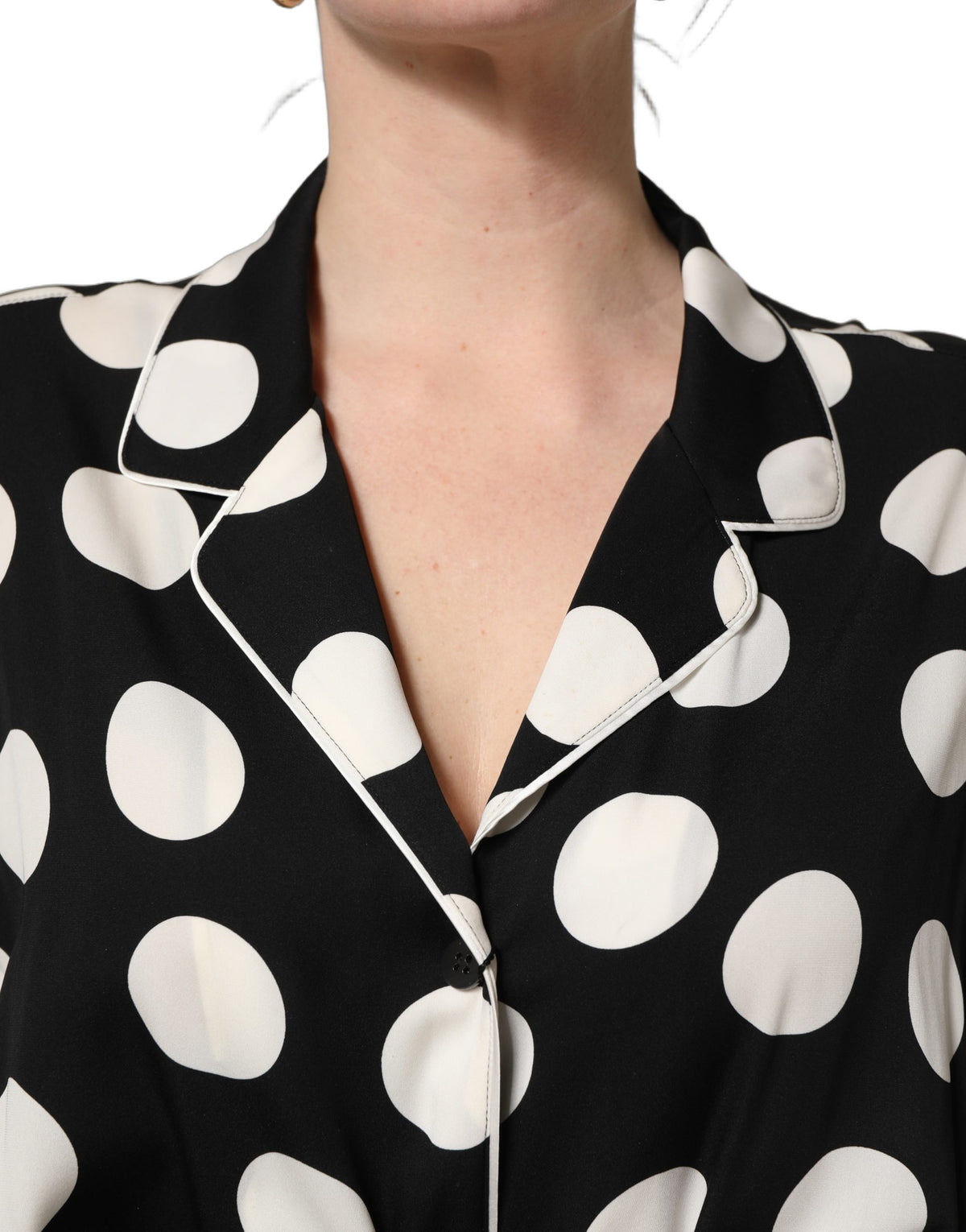 Dolce & Gabbana Black and White Polka Dot Pajama Set