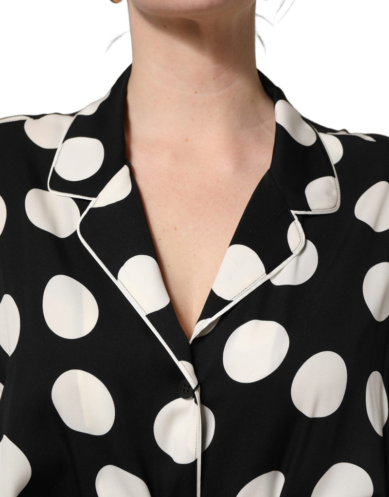 Dolce & Gabbana Black and White Polka Dot Pajama Set