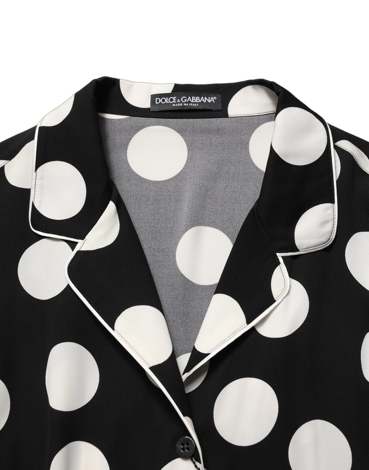 Dolce & Gabbana Black and White Polka Dot Pajama Set