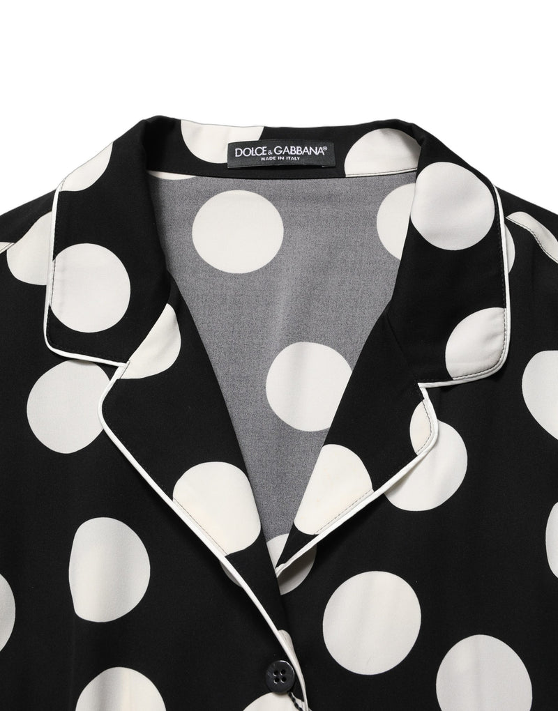 Dolce & Gabbana Black and White Polka Dot Pajama Set
