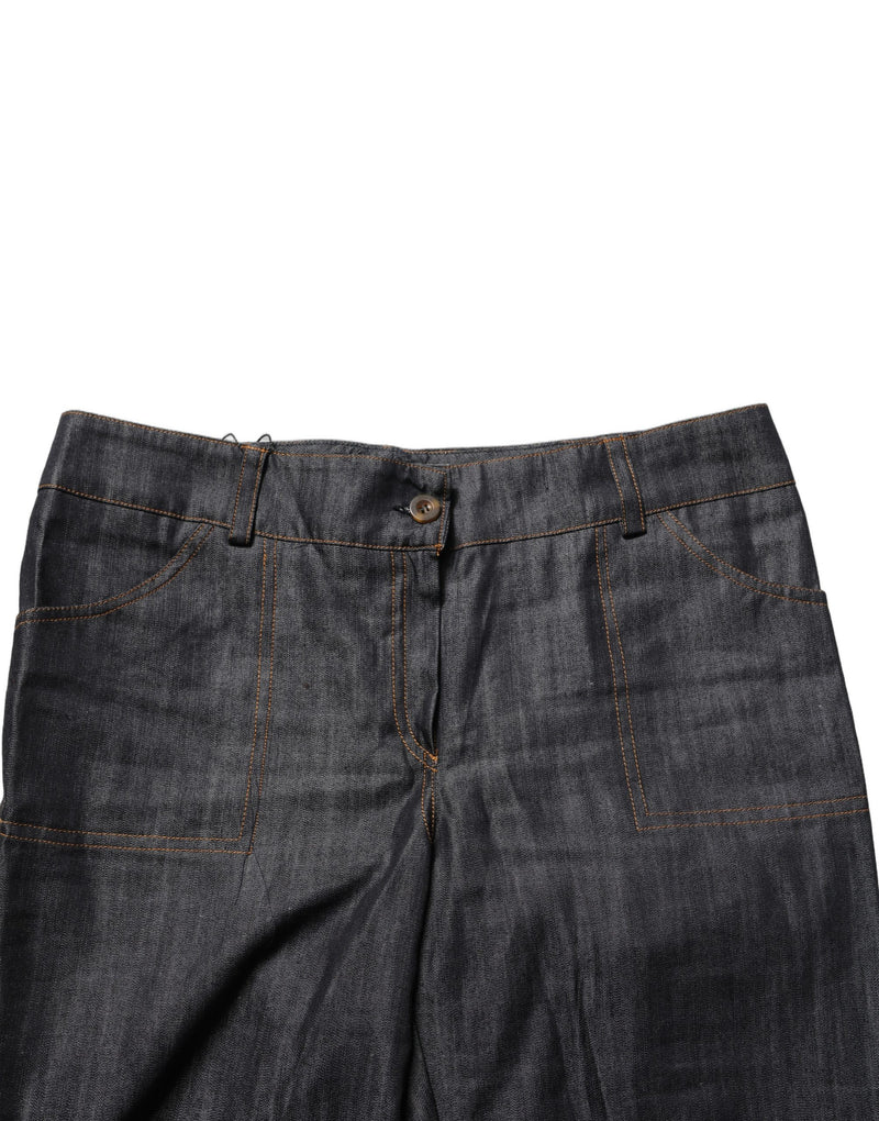 BENCIVENGA Black Cotton Mid Waist Skinny Denim Trouser Jeans