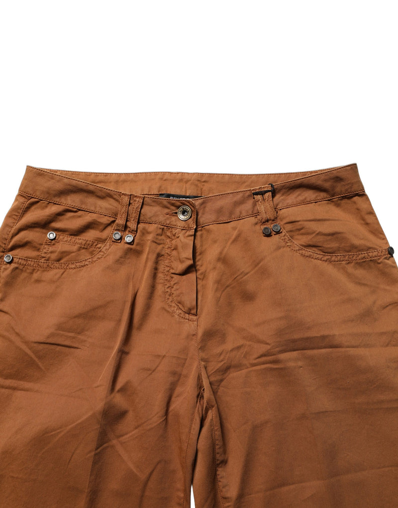 PLEIN SUD Brown Cotton Mid Waist Skinny Chino Pants