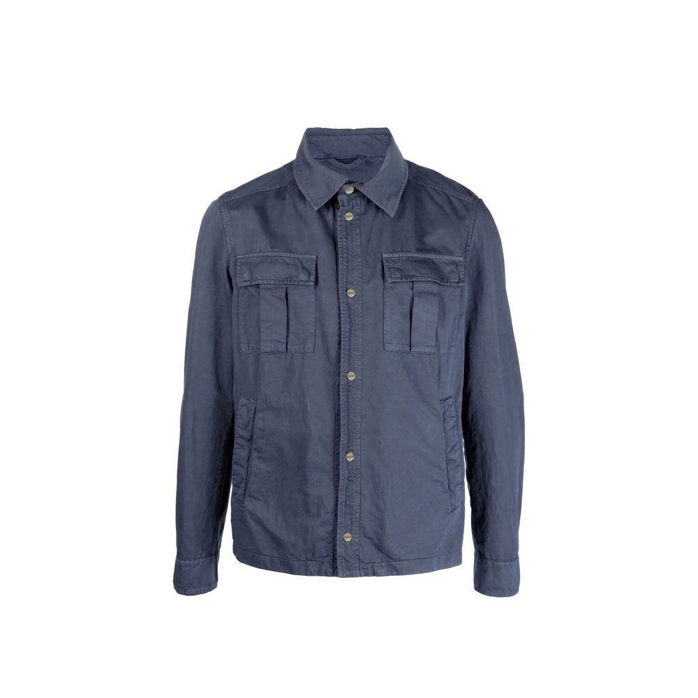 Herno Blue Cotton Coat for Men - Stylish and Comfortable