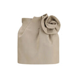 Mini-jupe en lin beige Magda Butrym