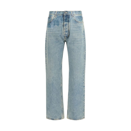 Maison Margiela Blue Cotton Straight-Leg Jeans for Men