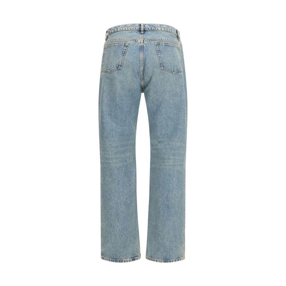 Maison Margiela Blue Cotton Straight-Leg Jeans for Men