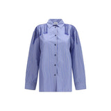 The Andamane Miley Fringed Blue Cotton Dress Shirt
